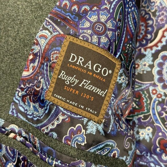 Green Textured Suit with Notched Lapels - Picture 10 of 14